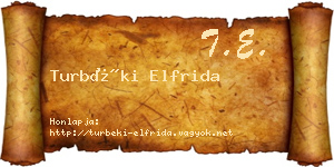 Turbéki Elfrida névjegykártya